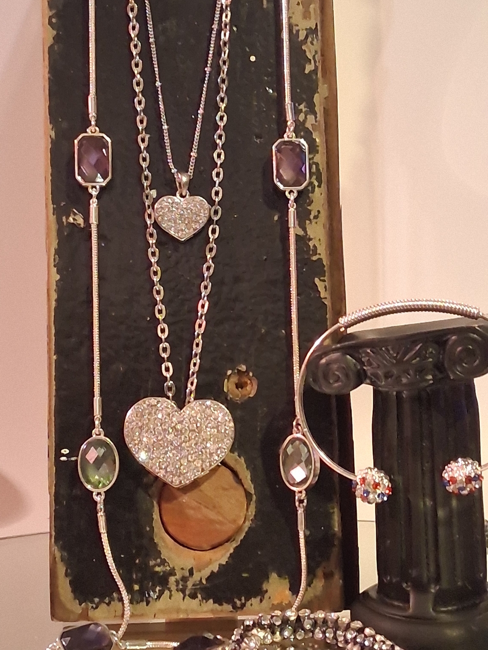 Vintage costume jewelry collection a NineWest silver-tone necklace and Bracelets - Picture 6 of 9